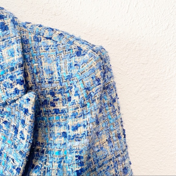 L'AGENCE Blue Tweed Blazer - Picture 8 of 13